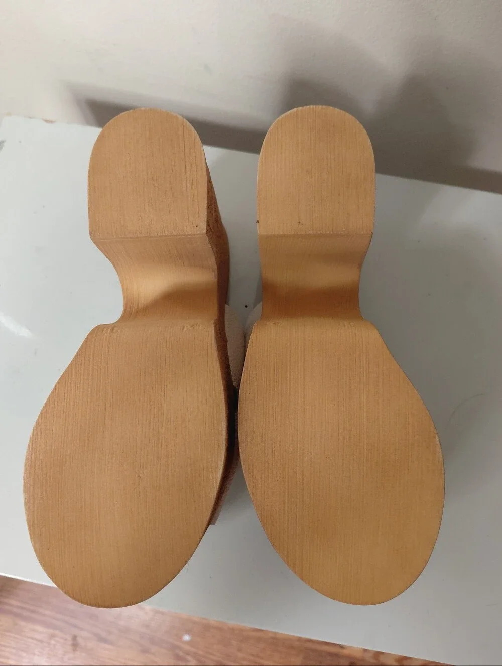 Steve Madden Saffron White Cork Platform Mule Sandals Size 8